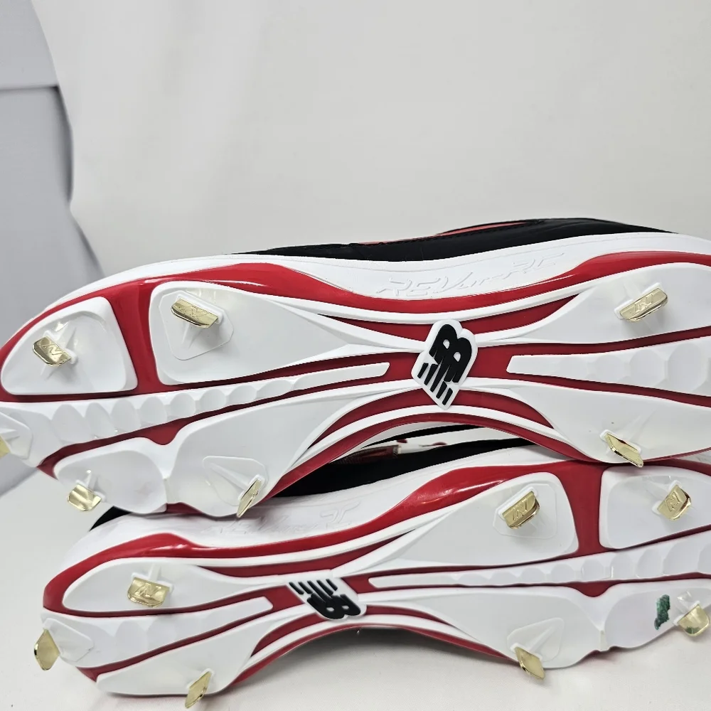 New Balance L4040BR3 Black Red White Men's Baseball Metal Cleat Size 16 No Box.‎
